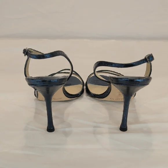 Jimmy Choo Blue Metallic Heels. Size 40.5. - Picture 5 of 7